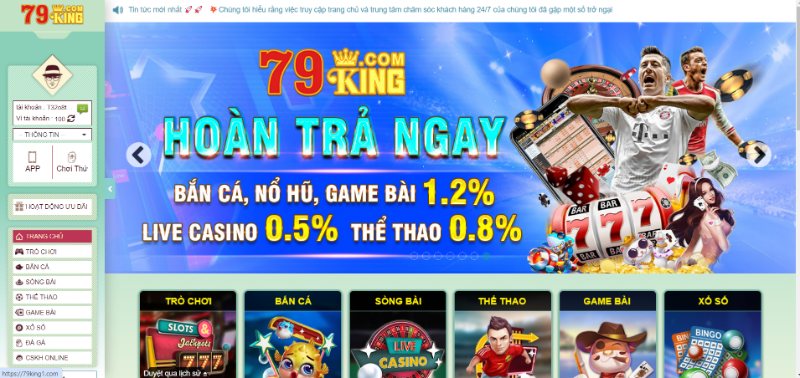 79KING Nhà cái cá cược đỉnh cao hàng đầu cho bet thủ 6 Top Link Tài Xỉu Online Uy Tín Nhất 2025 Cho Tân Thủ Chính Sách Đại Lý King79 Hấp Dẫn Thu Hút Nhiều Hội Viên